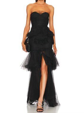 x REVOLVE Alai Gown Michael Costello Size S Small Black Dress Long NWT